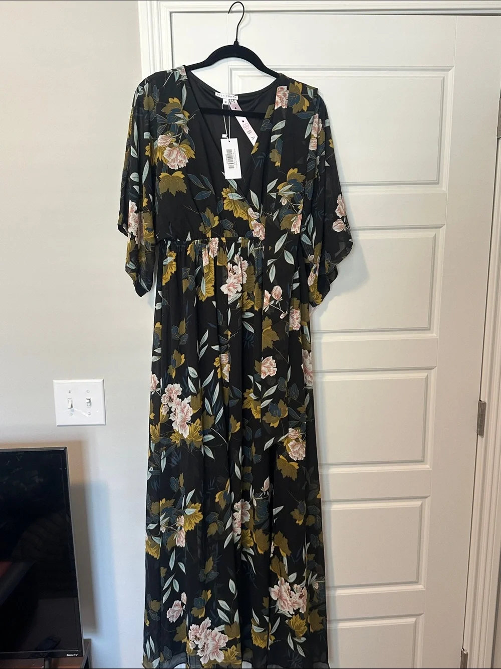Baltic Born Dark Blue Floral Maxi Dress Size M
